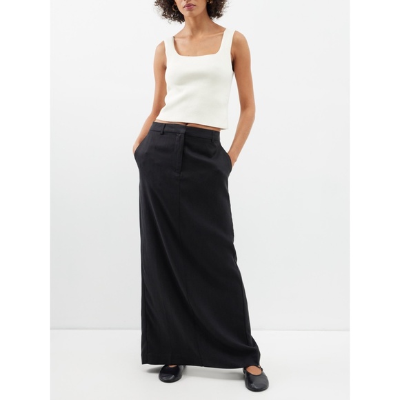 NEW Reformation Cairo Maxi Skirt Black 10 - Picture 6 of 17